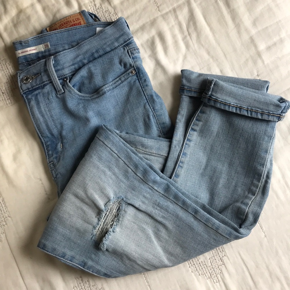 Levi’s Slimming Skinny Distressed Denim